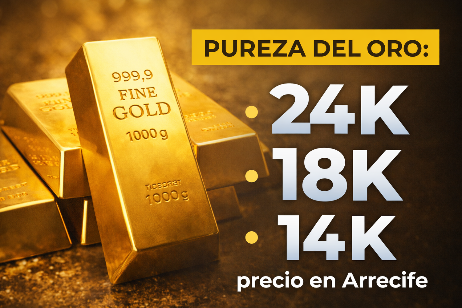 Qué es la pureza del oro: diferencias entre 24K, 18K y 14K