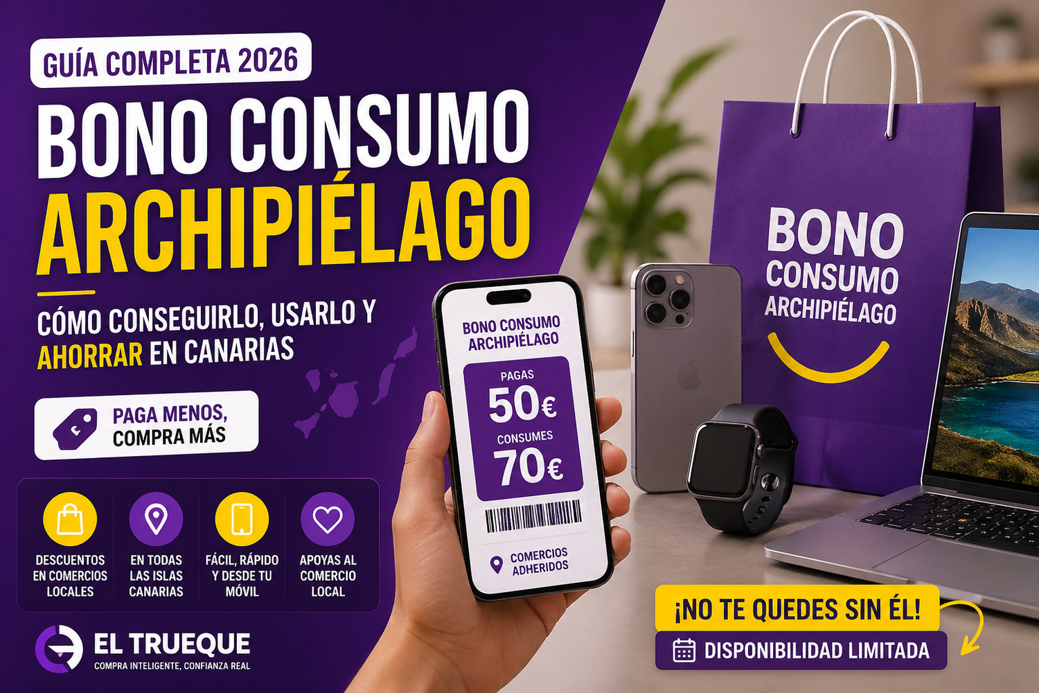 Bono Consumo Archipiélago 2026: cómo conseguirlo, usarlo y ahorrar en Canarias