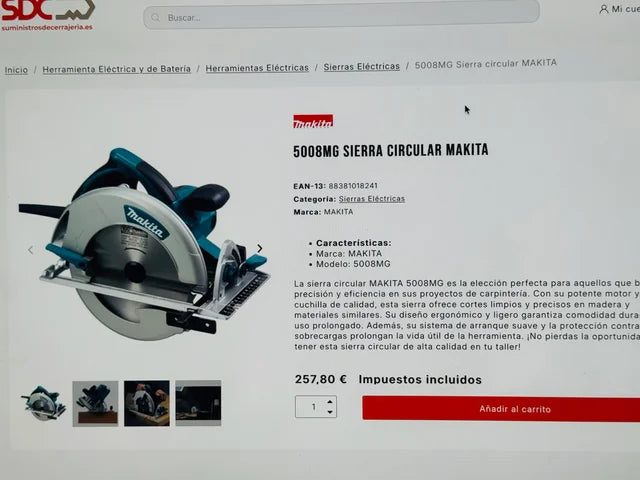 SIERRA CIRCULAR MAKITA 5008MG MAGNESIUM  NUEVA